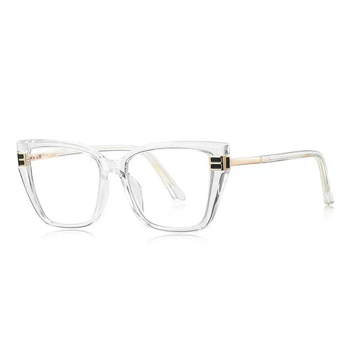 Cat-eye glasses frames in clear gray