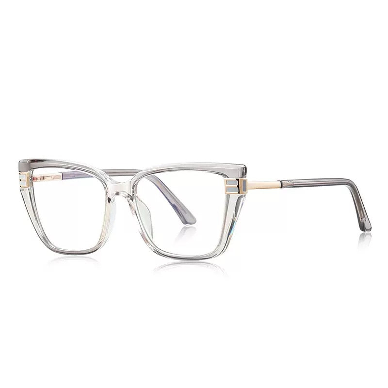 Cat-eye glasses frames in crystal clear